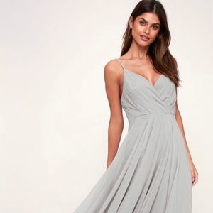Lulus All About Love Light Grey Maxi Dress